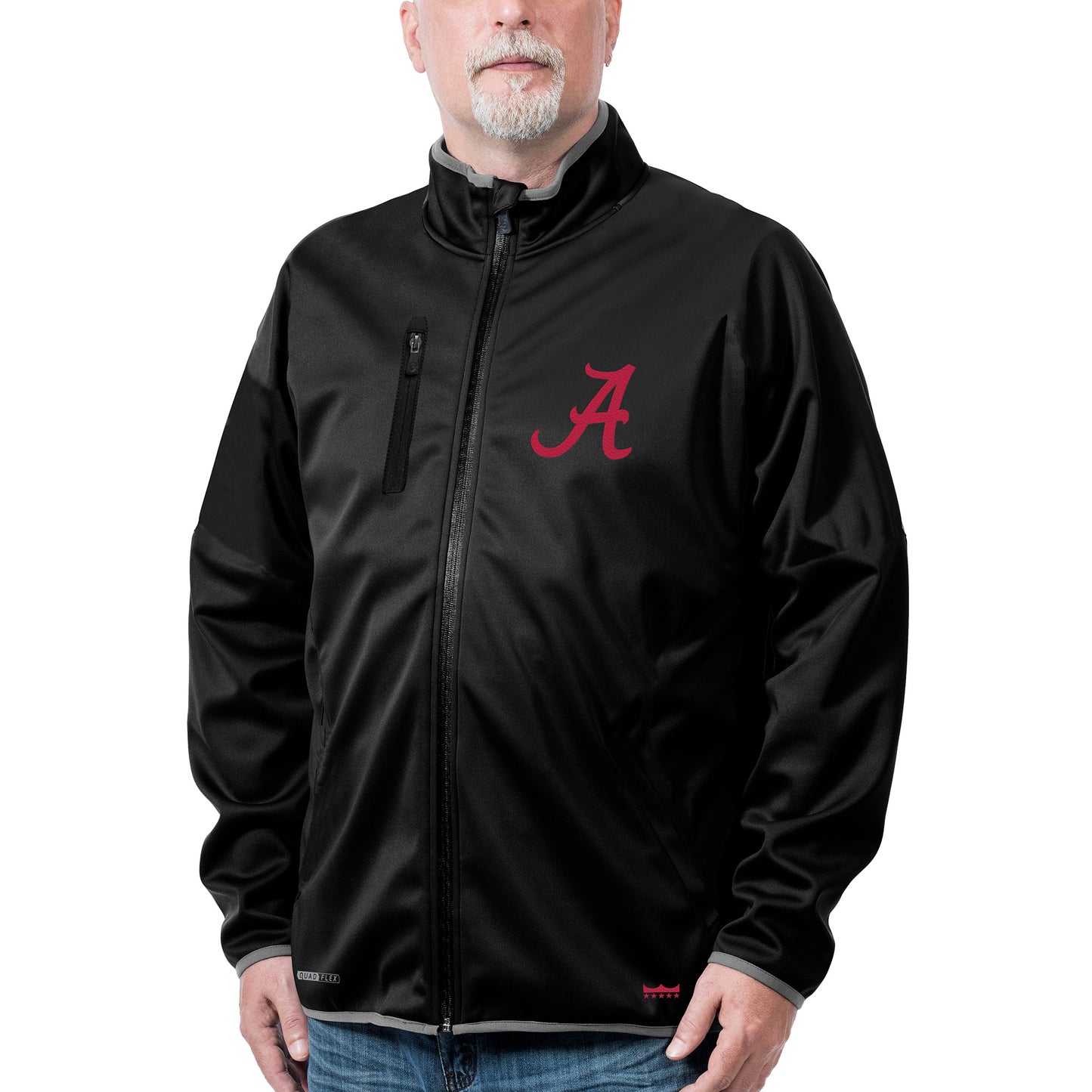 Men's Franchise Club Black Alabama Crimson Tide Softshell Full-Zip Jacket