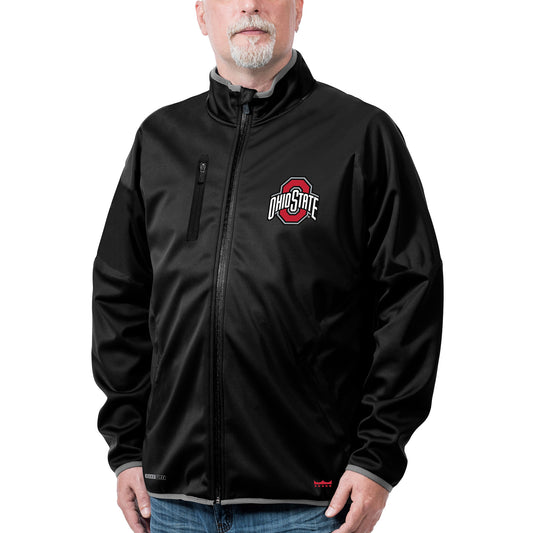 Men's Franchise Club Black Ohio State Buckeyes Softshell Full-Zip Jacket