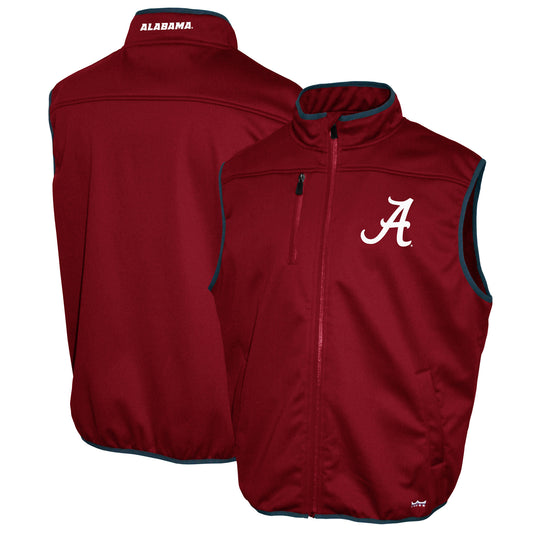 Men's Franchise Club Crimson Alabama Crimson Tide Softshell Full-Zip Vest