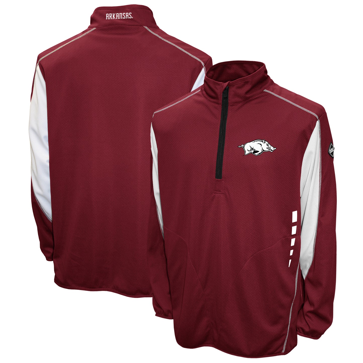 Men's Franchise Club Cardinal Arkansas Razorbacks Flex Thermatec Quarter-Zip Jacket