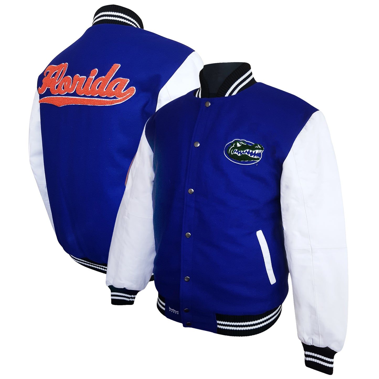 Men's Franchise Club Royal/White Florida Gators Graduate Full-Snap Jacket