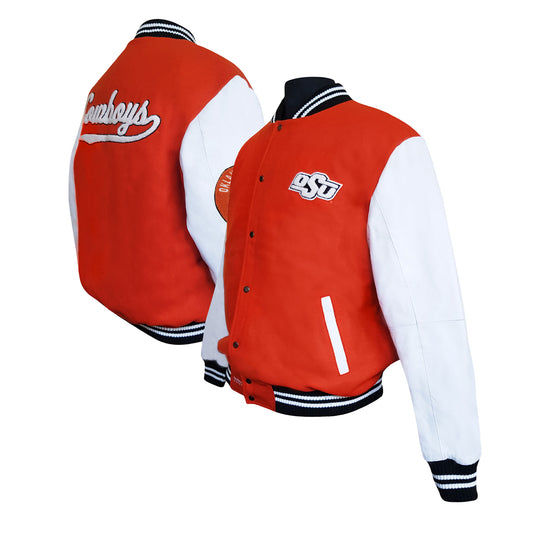 Men's Franchise Club Orange/White Oklahoma State Cowboys Graduate Full-Snap Jacket