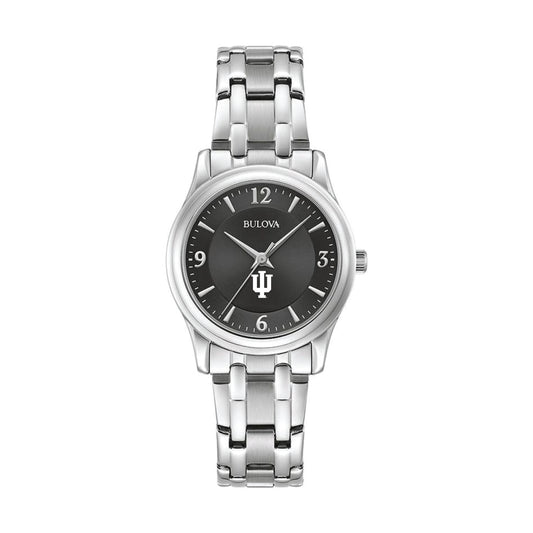 Women's Bulova Black Indiana Hoosiers Corporate Collection Stainless Steel Watch