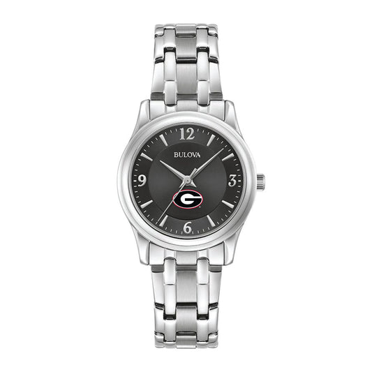 Women's Bulova Black Georgia Bulldogs Corporate Collection Stainless Steel Watch