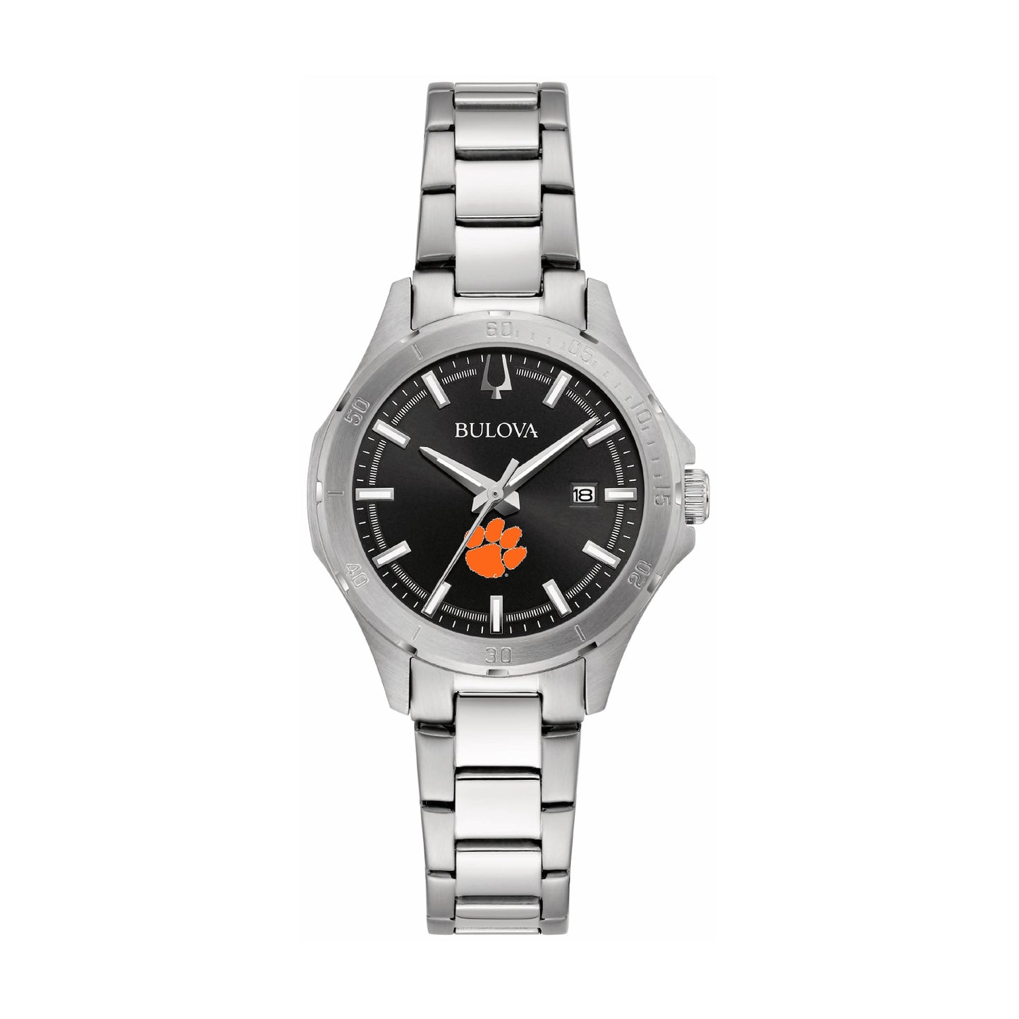 Women's Bulova Black Clemson Tigers Stainless Steel Sport Classic Watch