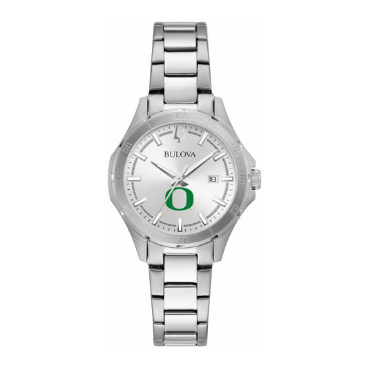 Women's Bulova Silver Oregon Ducks Stainless Steel Sport Classic Watch