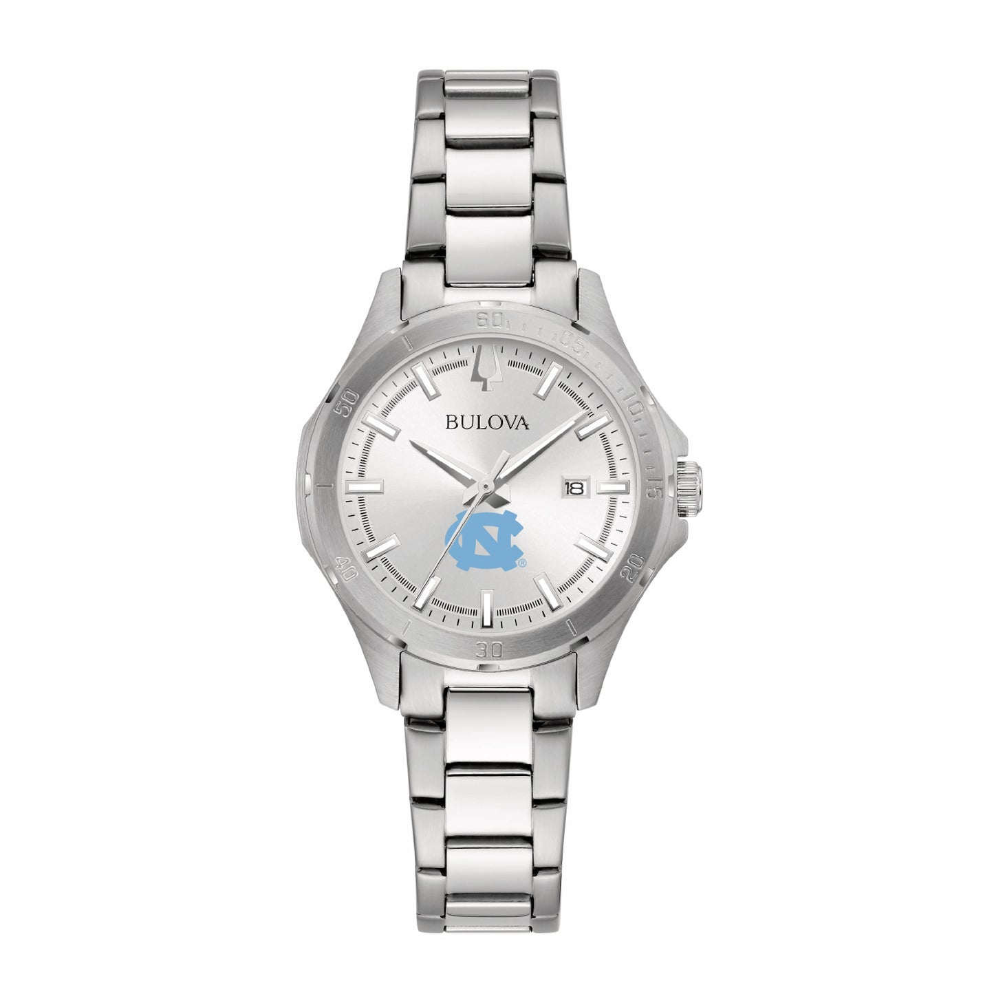 Women's Bulova Silver North Carolina Tar Heels Stainless Steel Sport Classic Watch