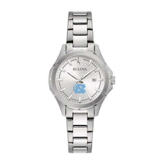 Women's Bulova Silver North Carolina Tar Heels Stainless Steel Sport Classic Watch