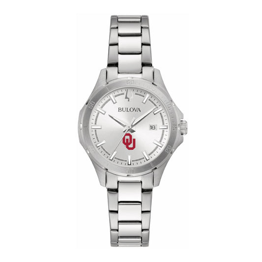 Women's Bulova Silver Oklahoma Sooners Stainless Steel Sport Classic Watch