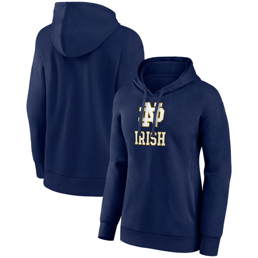 Women's Navy Notre Dame Fighting Irish Primary Logo Pullover Hoodie