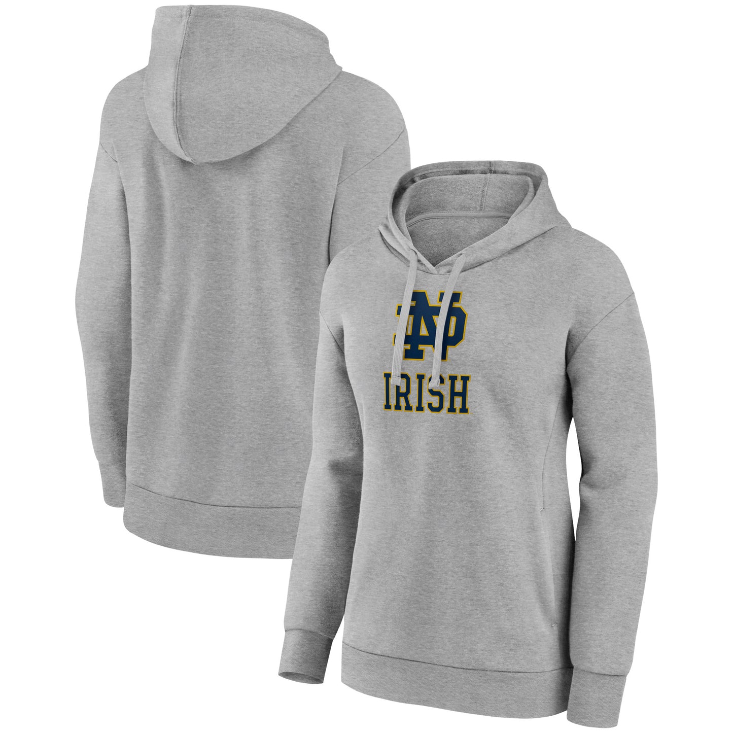 Women's Gray Notre Dame Fighting Irish Primary Logo Pullover Hoodie