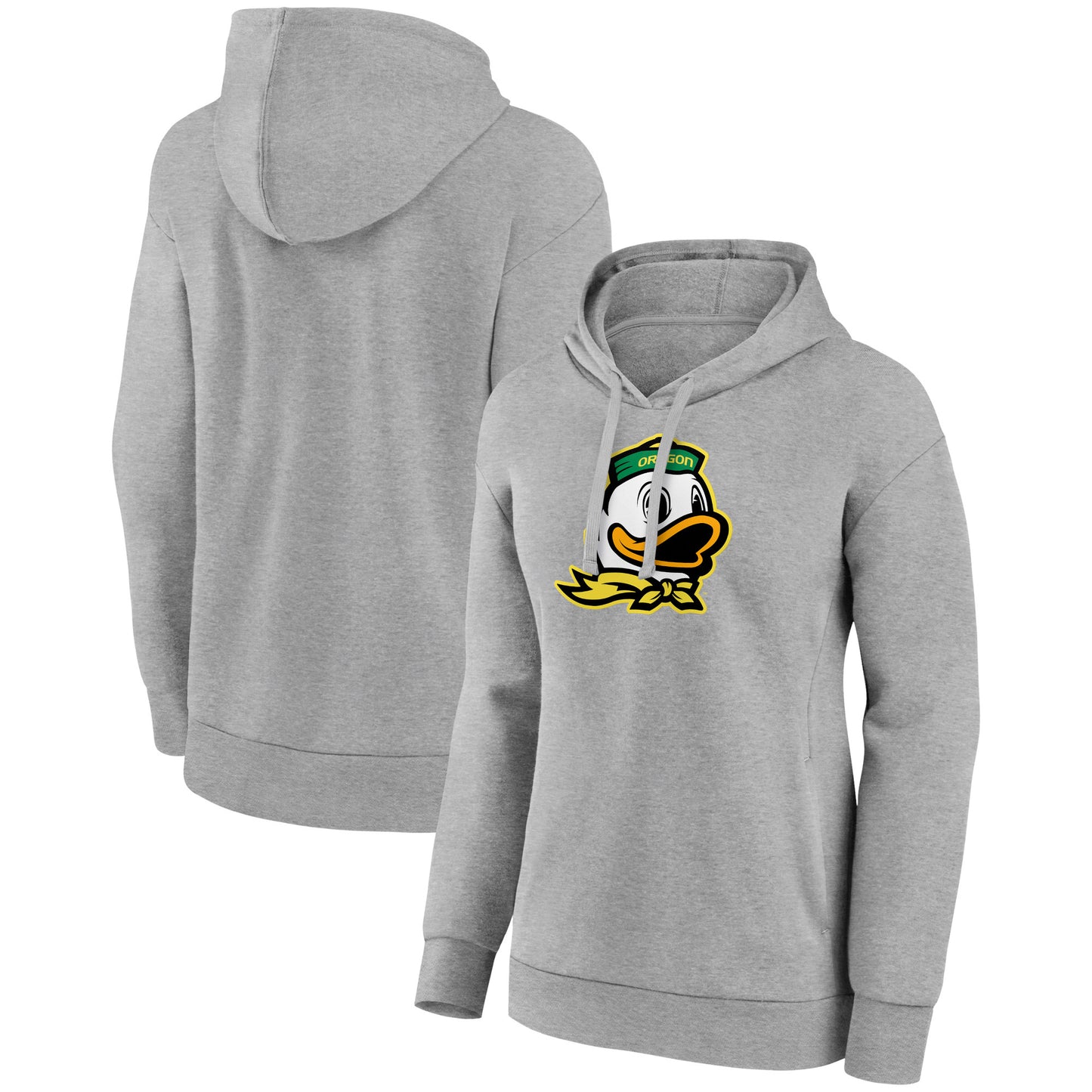 Women's Gray Oregon Ducks Primary Logo Pullover Hoodie