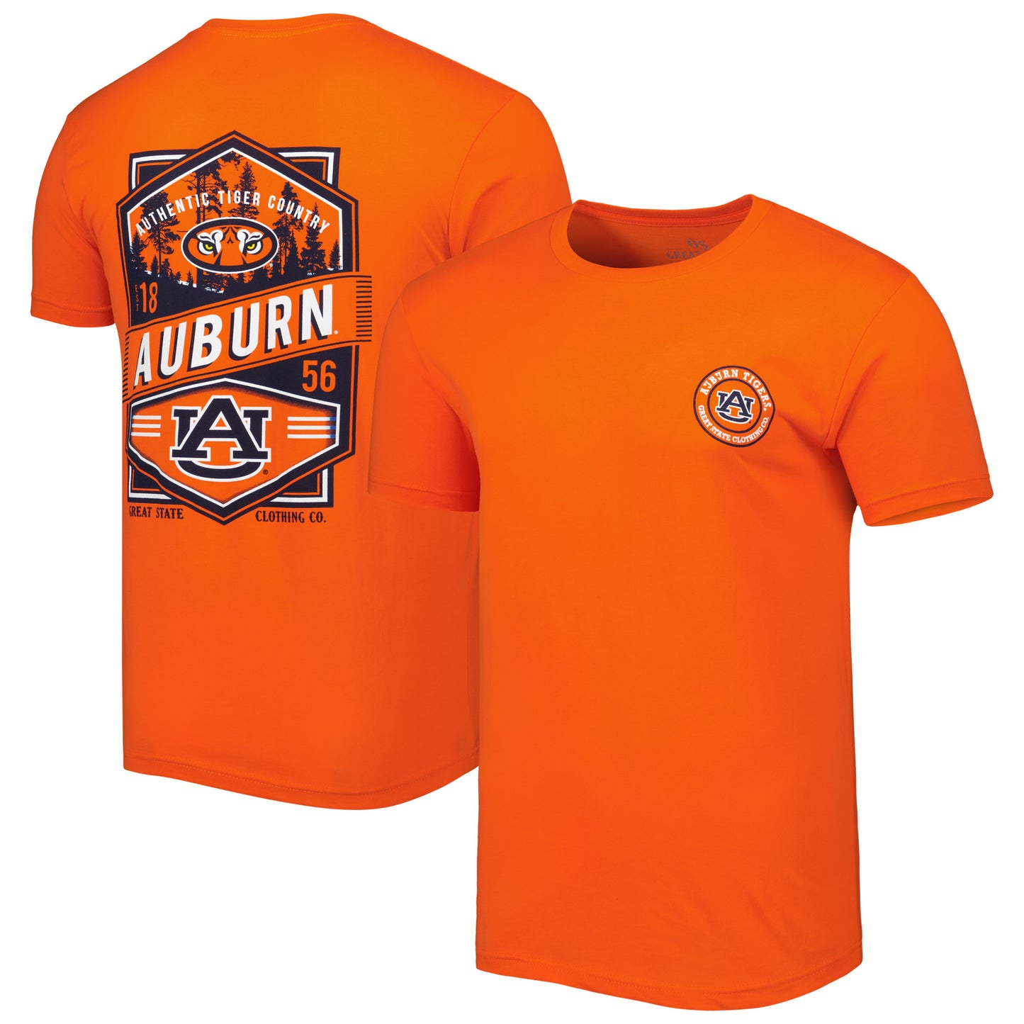 Men's Orange Auburn Tigers Double Diamond Crest T-Shirt