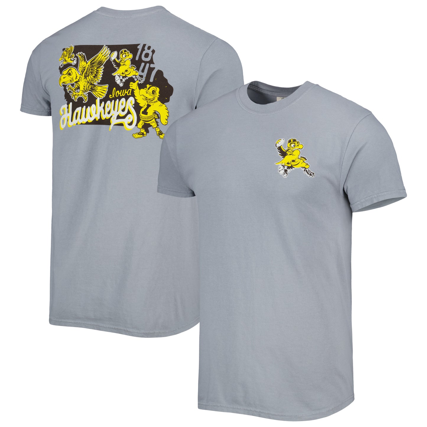 Men's Graphite Iowa Hawkeyes Vault State Comfort T-Shirt