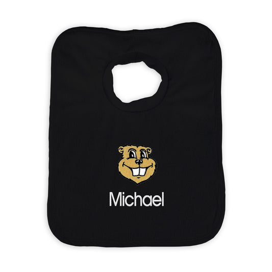 Newborn & Infant Black Minnesota Golden Gophers Personalized Bib