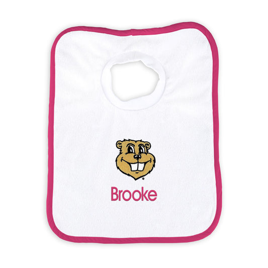 Newborn & Infant White/Maroon Minnesota Golden Gophers Personalized Bib