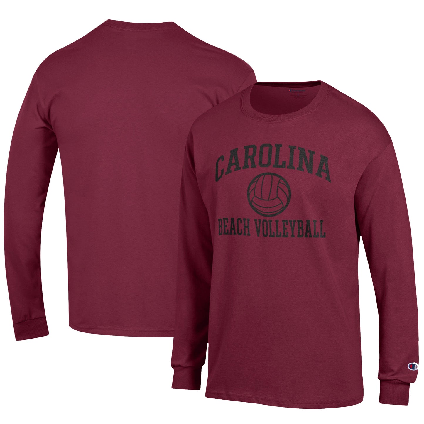 Men's Champion Garnet South Carolina Gamecocks Icon Beach Volleyball Powerblend Long Sleeve T-Shirt