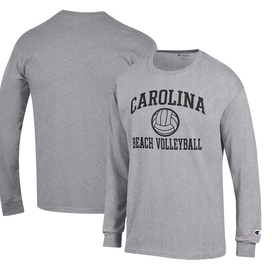 Men's Champion Gray South Carolina Gamecocks Icon Beach Volleyball Powerblend Long Sleeve T-Shirt