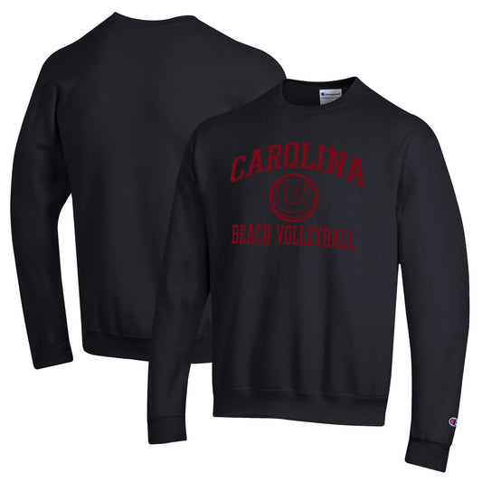 Men's Champion Black South Carolina Gamecocks Icon Beach Volleyball Powerblend Pullover Sweatshirt