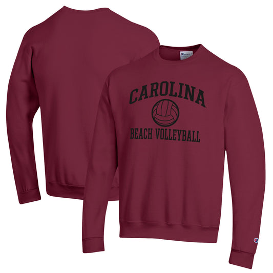 Men's Champion Garnet South Carolina Gamecocks Icon Beach Volleyball Powerblend Pullover Sweatshirt