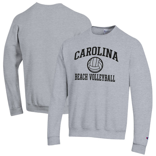 Men's Champion Gray South Carolina Gamecocks Icon Beach Volleyball Powerblend Pullover Sweatshirt