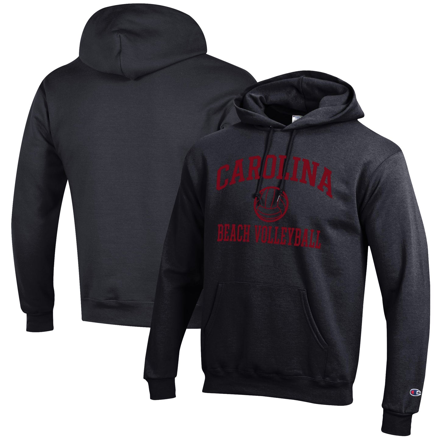 Men's Champion Black South Carolina Gamecocks Icon Beach Volleyball Powerblend Pullover Hoodie