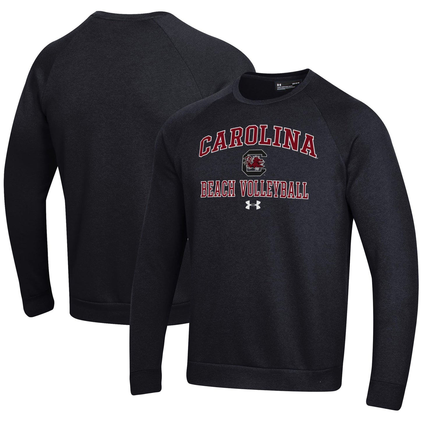 Men's Under Armour Black South Carolina Gamecocks Beach Volleyball All Day Arch Fleece Pullover Sweatshirt