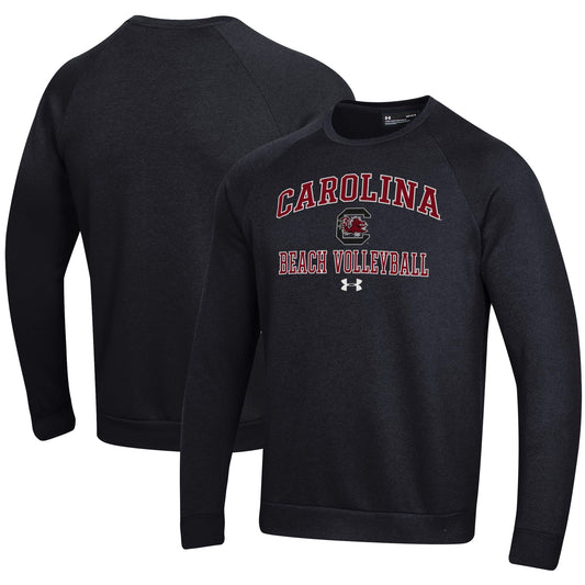 Men's Under Armour Black South Carolina Gamecocks Beach Volleyball All Day Arch Fleece Pullover Sweatshirt