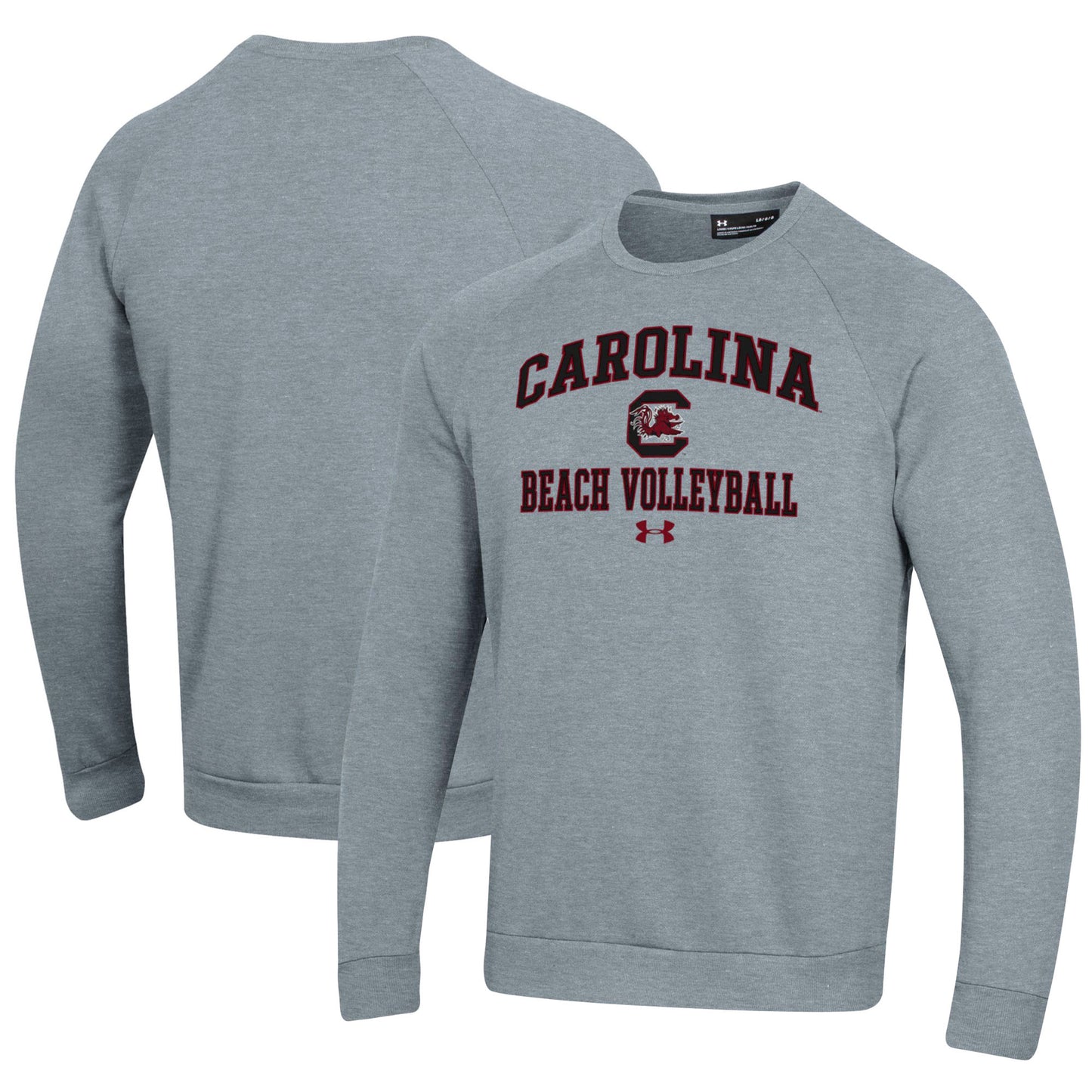 Men's Under Armour Gray South Carolina Gamecocks Beach Volleyball All Day Arch Fleece Pullover Sweatshirt