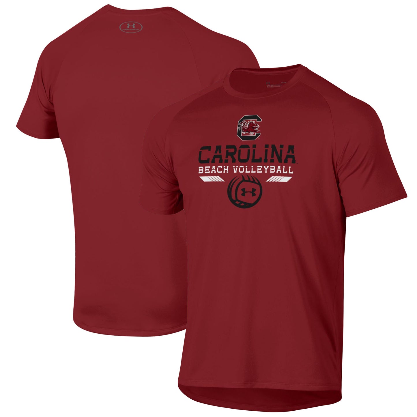 Men's Under Armour Garnet South Carolina Gamecocks Beach Volleyball Icon Raglan Performance T-Shirt