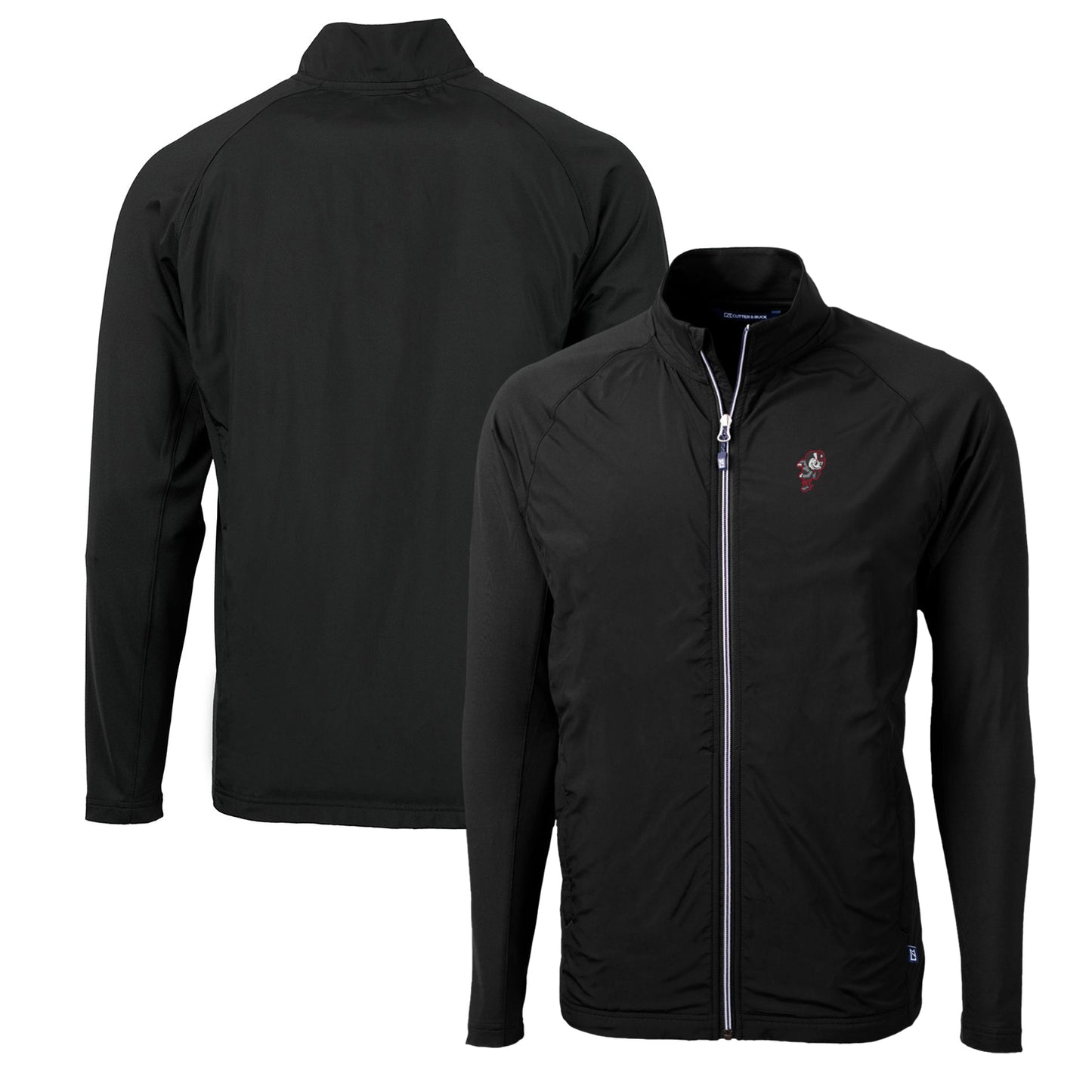 Men's Cutter & Buck Black Ohio State Buckeyes Adapt Eco Knit Hybrid Recycled Full-Zip Jacket
