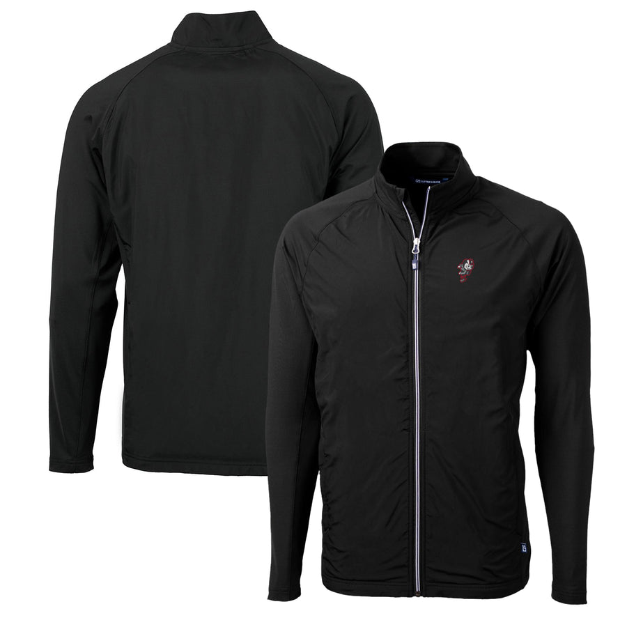 Men's Cutter & Buck Black Ohio State Buckeyes Adapt Eco Knit Hybrid Recycled Full-Zip Jacket