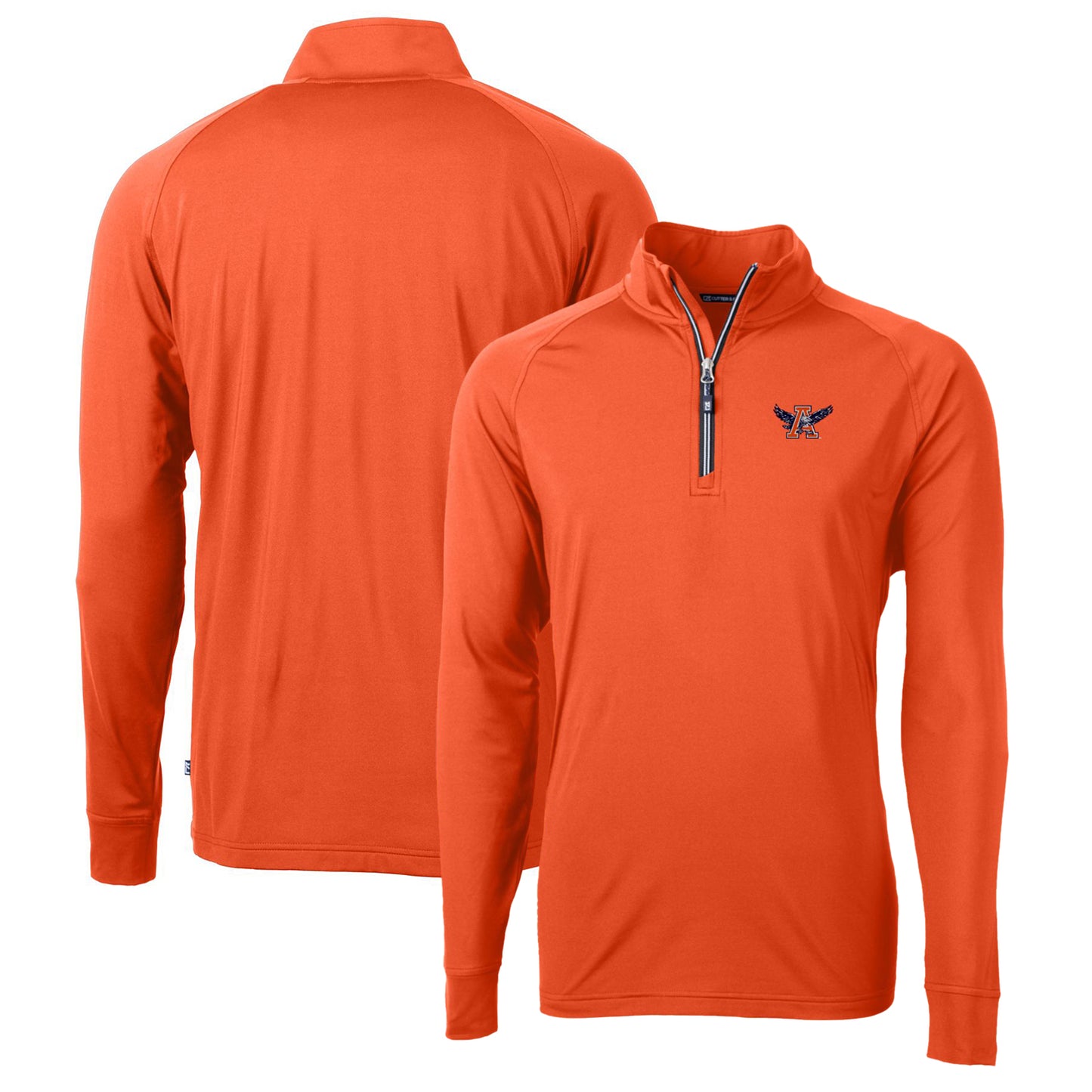 Men's Cutter & Buck Orange Auburn Tigers Adapt Eco Knit Stretch Recycled Quarter-Zip Pullover Top