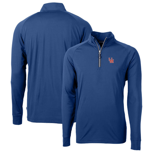 Men's Cutter & Buck Royal Ole Miss Rebels Adapt Eco Knit Stretch Recycled Quarter-Zip Pullover Top