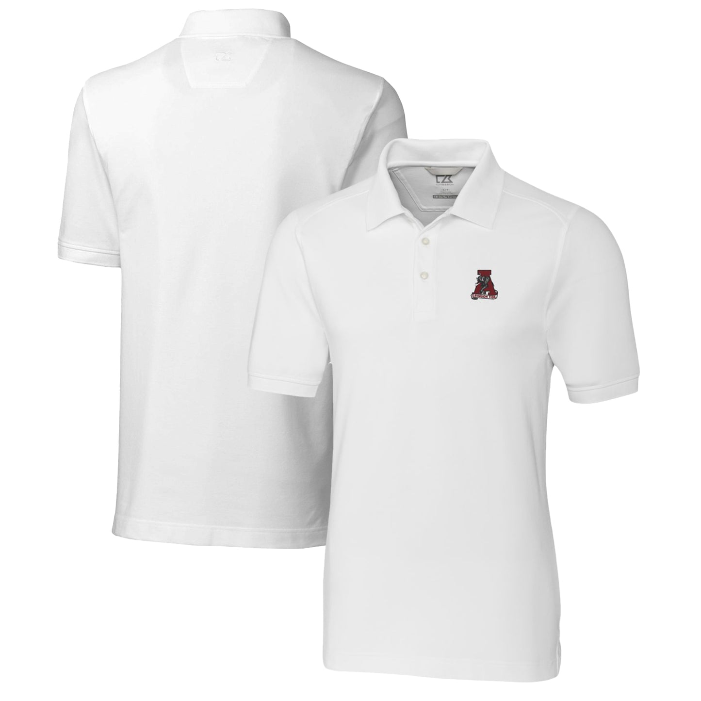 Men's Cutter & Buck White Alabama Crimson Tide Advantage Tri-Blend DryTec Pique Polo