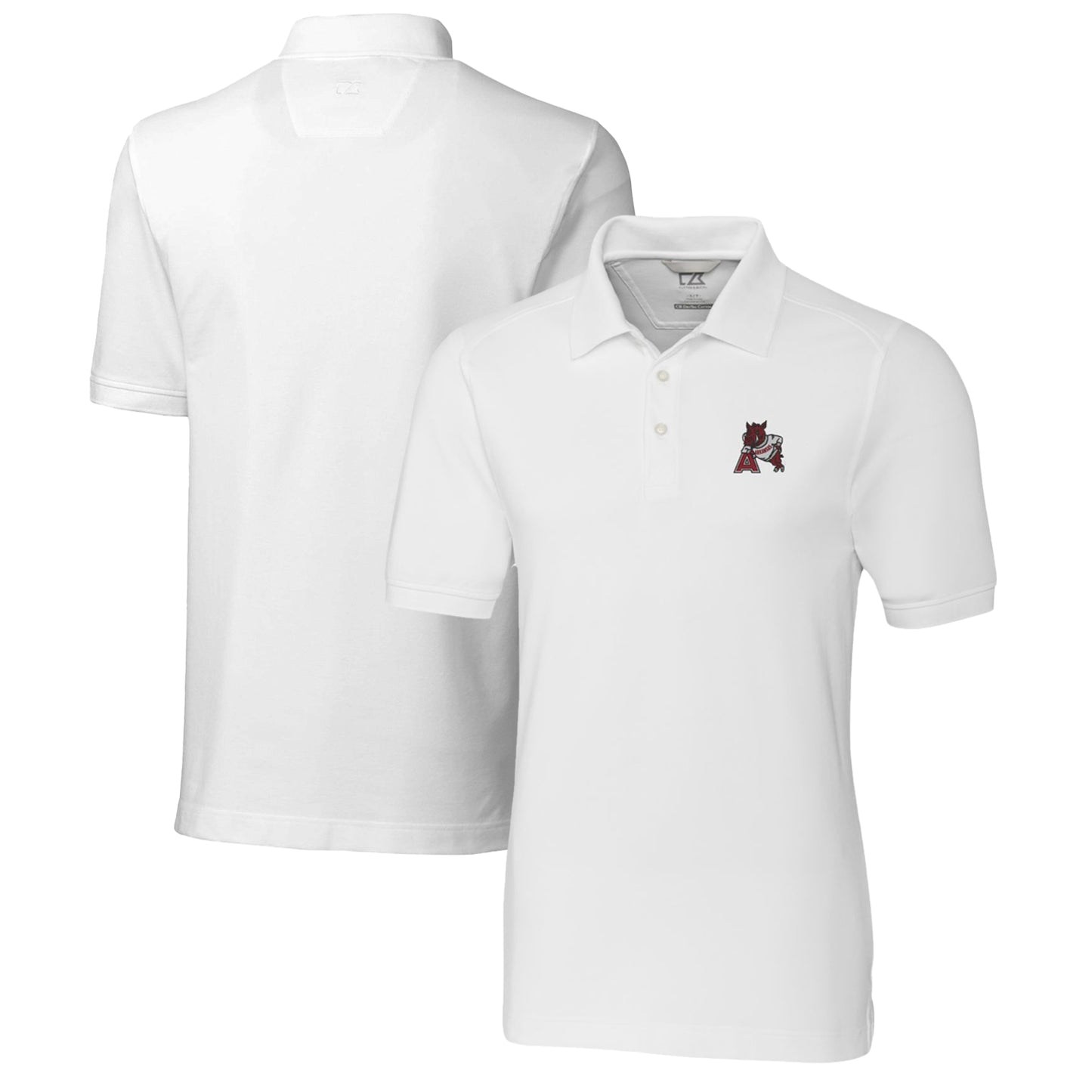 Men's Cutter & Buck White Arkansas Razorbacks Advantage Tri-Blend DryTec Pique Polo