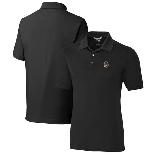 Men's Cutter & Buck Black Michigan State Spartans Advantage Tri-Blend DryTec Pique Polo