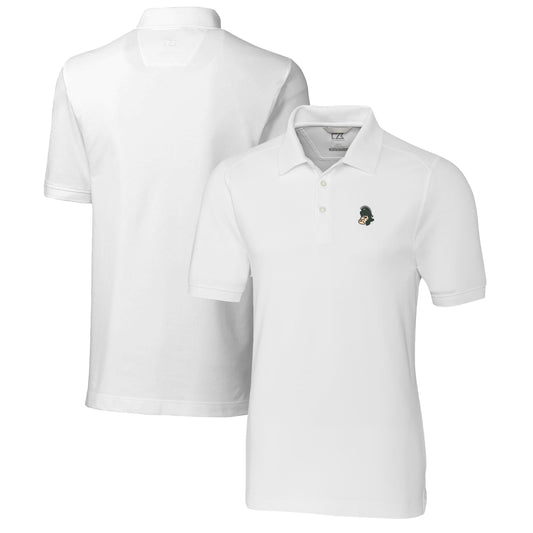 Men's Cutter & Buck White Michigan State Spartans Advantage Tri-Blend DryTec Pique Polo