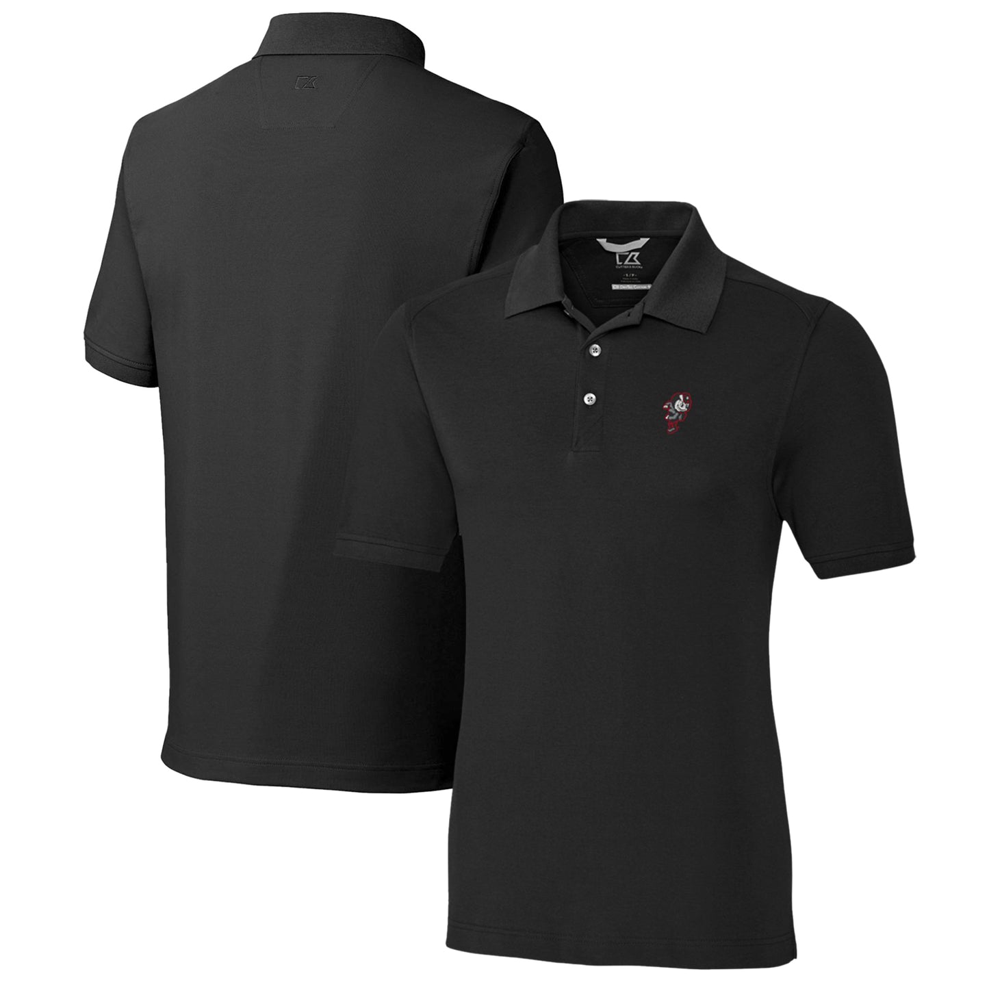 Men's Cutter & Buck Black Ohio State Buckeyes Advantage Tri-Blend DryTec Pique Polo