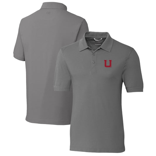 Men's Cutter & Buck Steel Utah Utes Advantage Tri-Blend DryTec Pique Polo