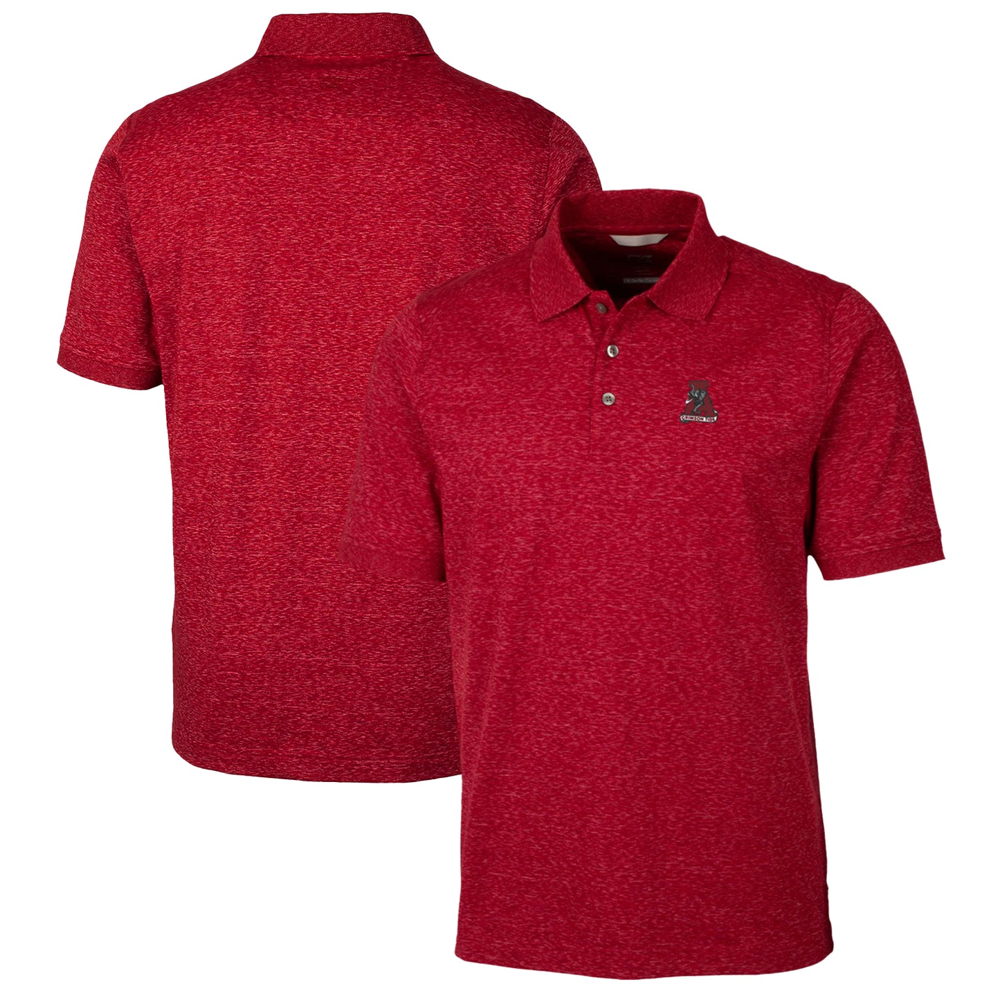 Men's Cutter & Buck Crimson Alabama Crimson Tide Advantage Space Dye Tri-Blend Polo