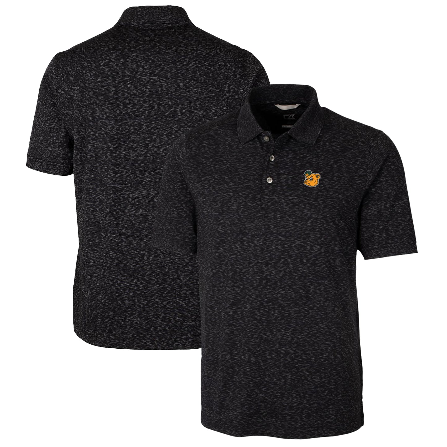 Men's Cutter & Buck Black Baylor Bears Advantage Space Dye Tri-Blend Polo