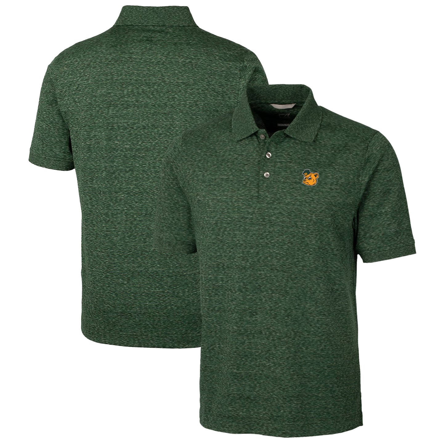 Men's Cutter & Buck Green Baylor Bears Advantage Space Dye Tri-Blend Polo