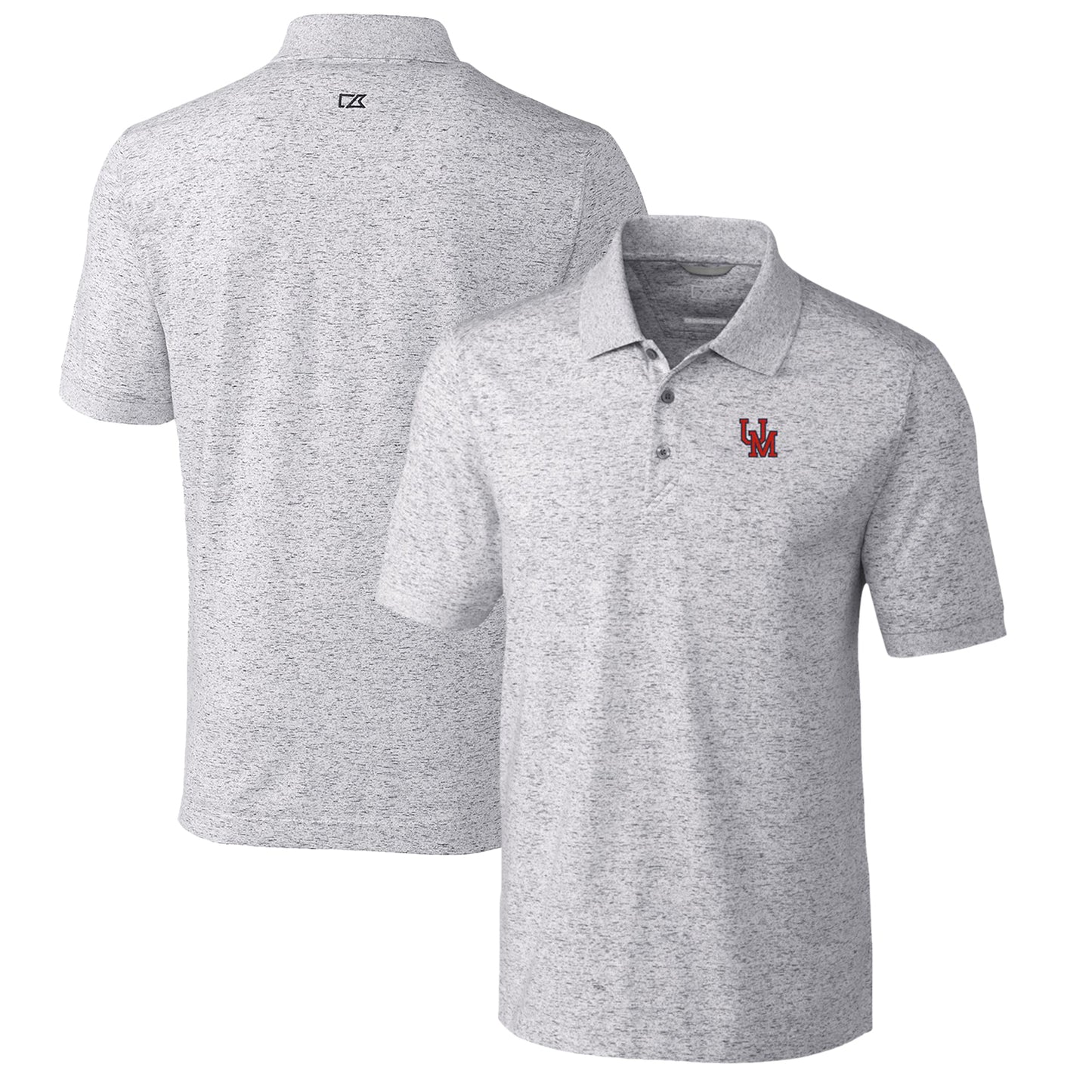 Men's Cutter & Buck Steel Ole Miss Rebels Advantage Space Dye Tri-Blend Polo