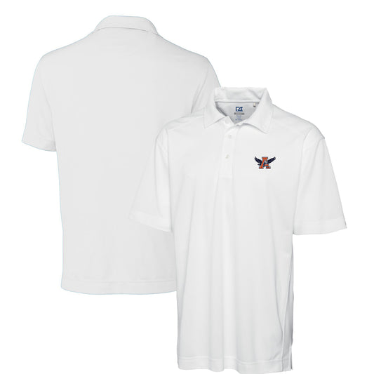 Men's Cutter & Buck White Auburn Tigers DryTec Genre Textured Solid Polo