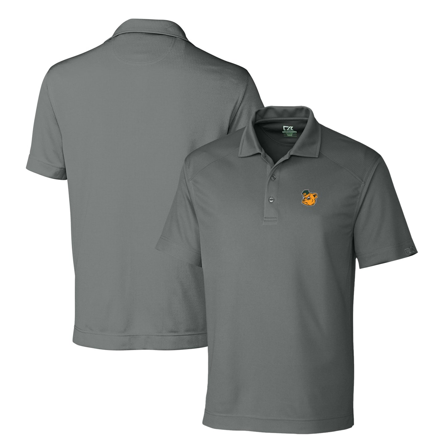 Men's Cutter & Buck Steel Baylor Bears DryTec Genre Textured Solid Polo