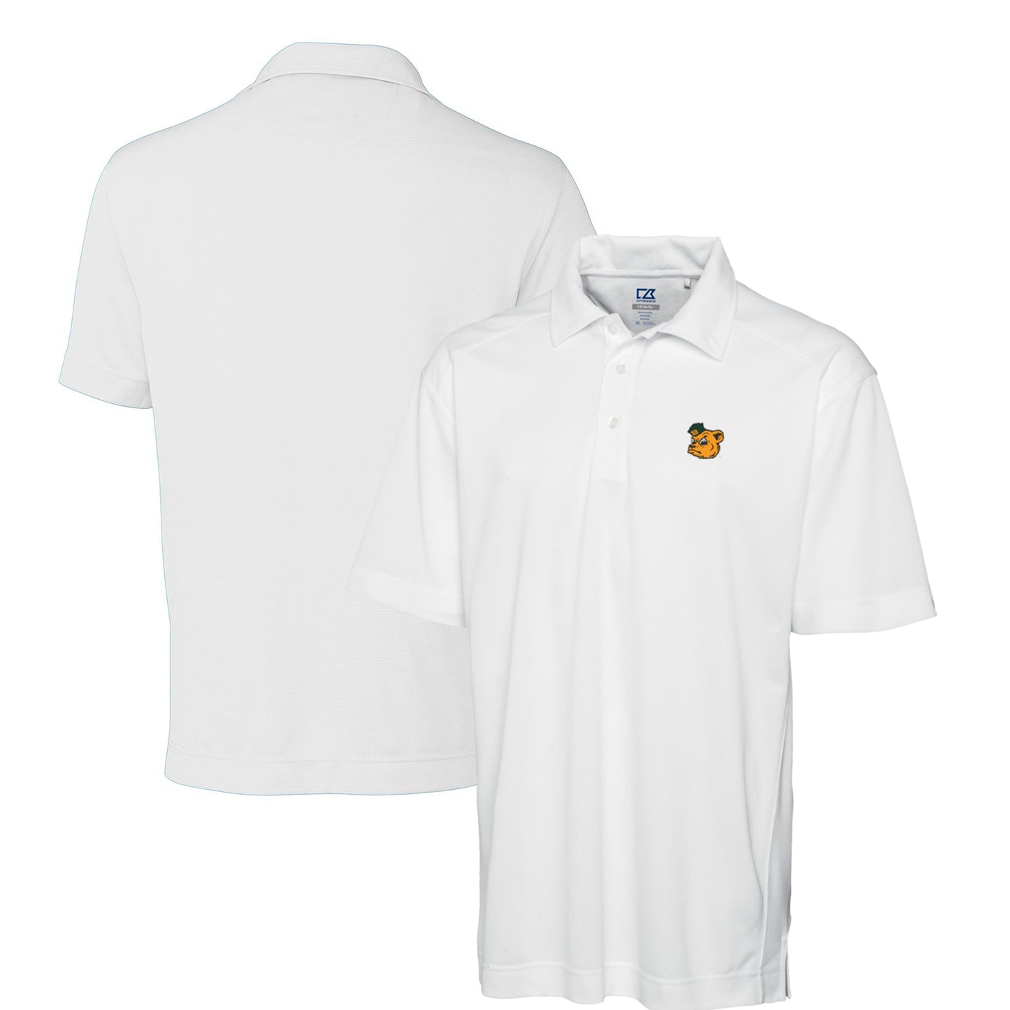 Men's Cutter & Buck White Baylor Bears DryTec Genre Textured Solid Polo