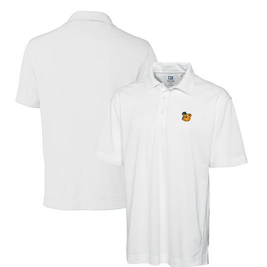 Men's Cutter & Buck White Baylor Bears DryTec Genre Textured Solid Polo