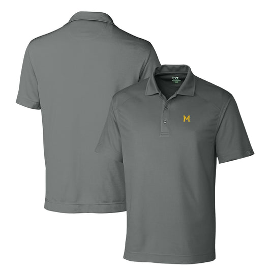 Men's Cutter & Buck Steel Michigan Wolverines DryTec Genre Textured Solid Polo