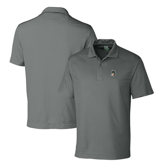 Men's Cutter & Buck Steel Michigan State Spartans DryTec Genre Textured Solid Polo